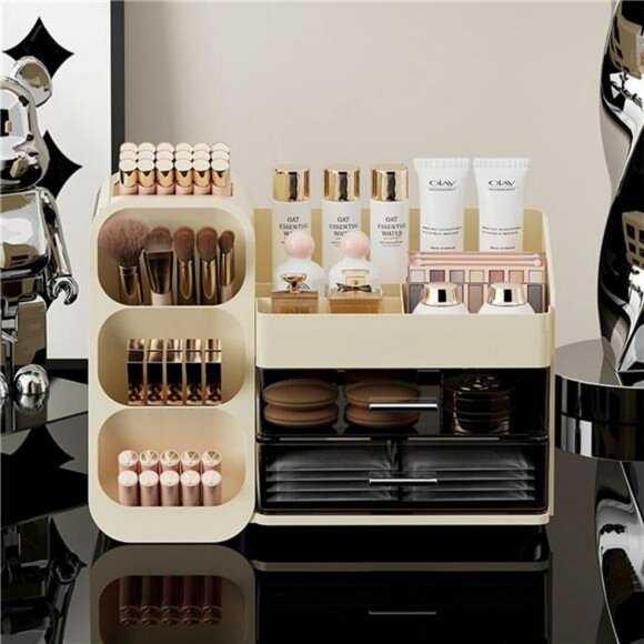 Makeup Organizer with Drawers Large Vanity Storage Box for Skincare Brushes - Picture 6 of 7